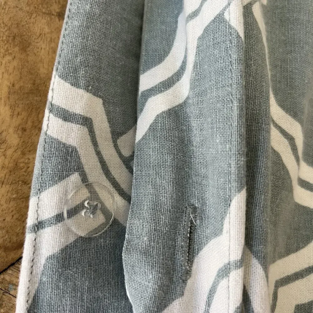 Pottery Barn Duvet Cover King Kendra Trellis Pattern Blue & White Linen Cotton